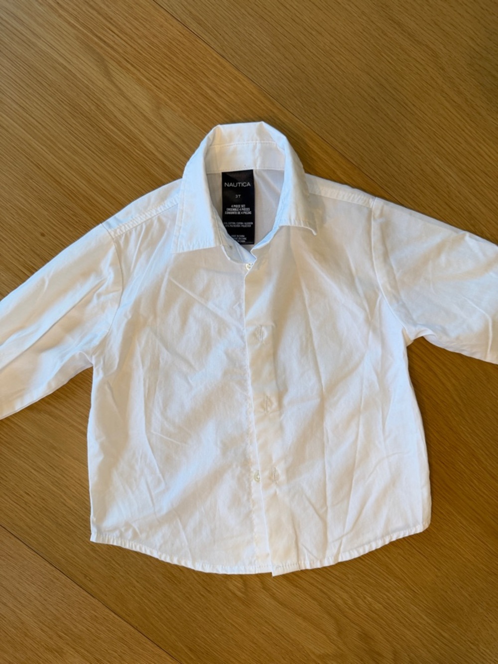 Nautica Boys' White Long-Sleeve Button-Down Shirt 3T